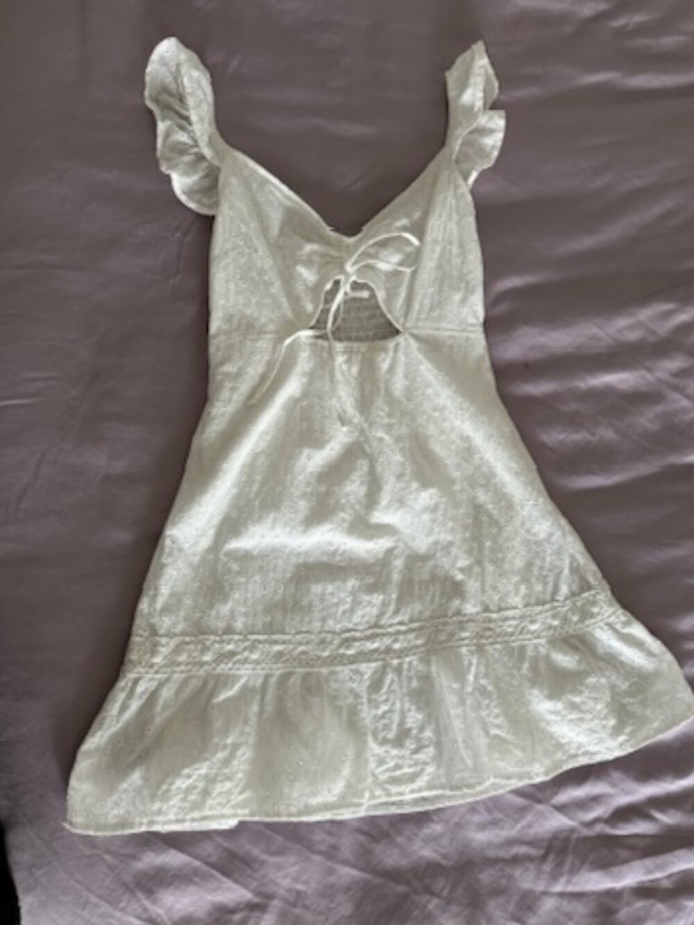 Live To Be Spoiled Eyelet White Mini Dress